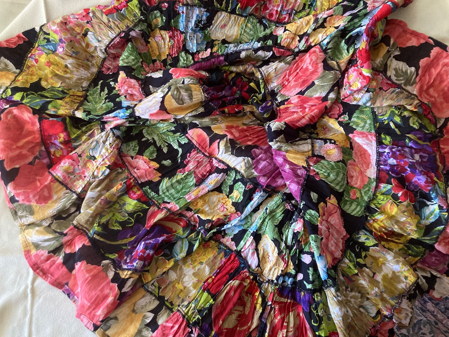 Gonne: Jupe longue patchwork fleurie ;taille 38/ longueur 70 – Usato da Marly venduto da Antigona71 2