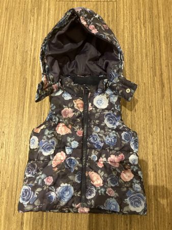 Blumen Weste mit Kapuze, H&M, Grösse 92 🛍️