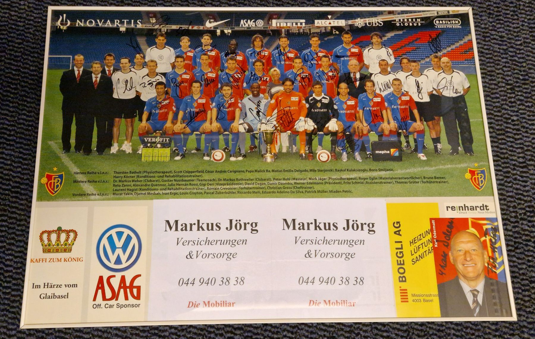 Autogramme: FC BASEL Poster Autogramme, Odermatt, Yakin, Zuberbühler usw – Gebraucht aus Zürich von spin23