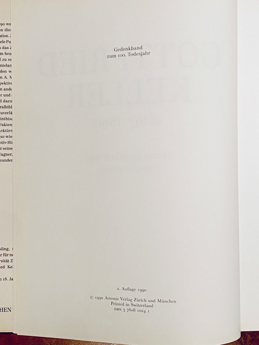 Libri: Gottfried Keller: Text- und Bilddokumentation – Usato da Zuerich venduto da SonderArt-Wertgut 3