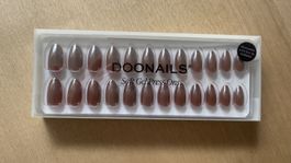 Doonails Soft Gel Press Ons– Short Almond - glazed chocolate