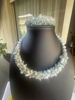 Aquamarin Set- Choker und Armband, HANDARBEIT 