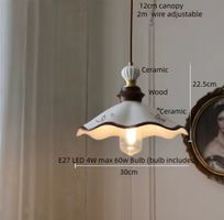 Lampe suspendue LED en céramique, style nordique moderne