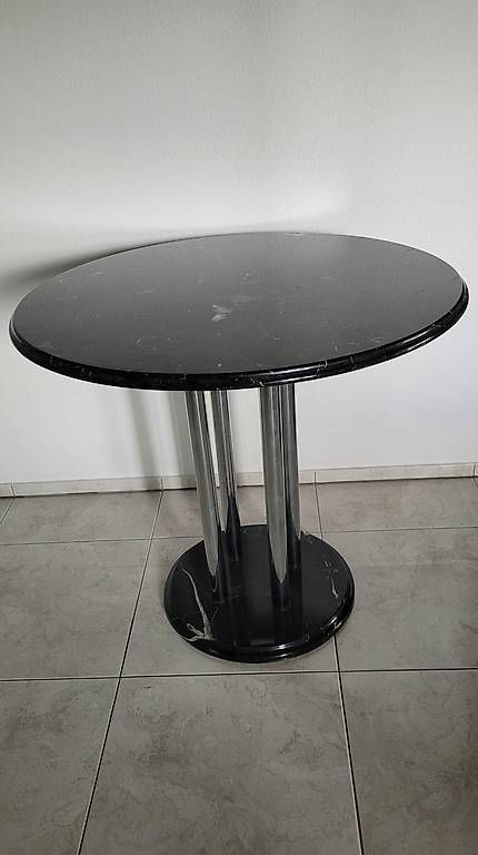 Tavoli: Marmortisch rund mit Chromgestell / Tisch rund – Usato da Zofingen venduto da Loop_ReSale 6