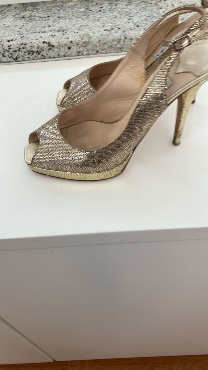 Jimmy Choo Scarpe da donna: Jimmy Choo Nova Glitter Slingback Metallic 39 – Usato da losone venduto da china06 7