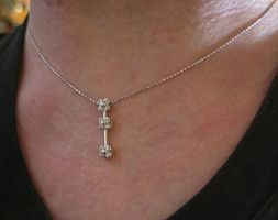 750 Gold Kette & echte Diamantenn 0. 22 ct GRATIS VERSAND