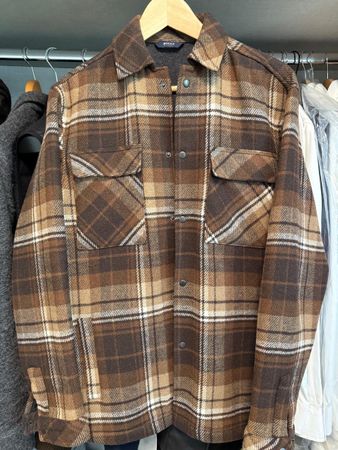Boggi Milano Overshirt Surchemise Brown Wool New Size M