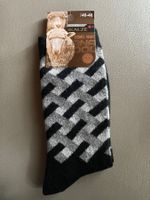 HERREN SOCKEN / WOLLSOCKEN - SCHWARZ/GRAU - GR 40/46 - NEU