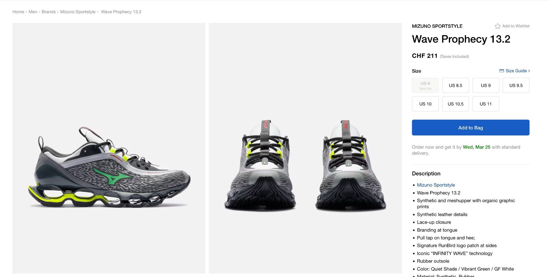 Mizuno Scarpe da uomo: Chaussures Mizuno Wave Prophecy 13.2 – Nuovo (secondo la descrizione) da Lausanne venduto da adr_dsb7 1