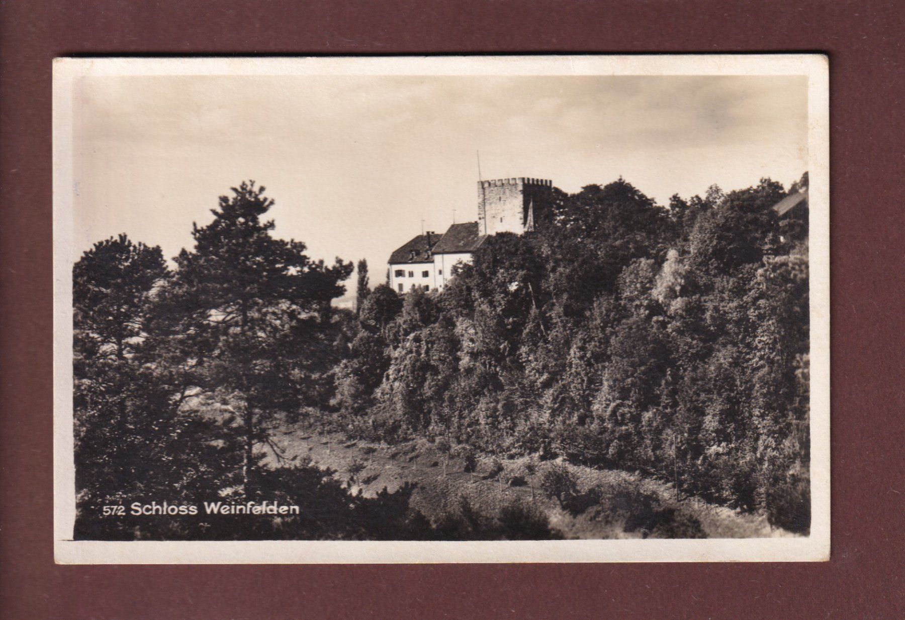 Cartoline postali: SCHLOSS WEINFELDEN - 1927 SBB Stempel – Usato da Pully venduto da nicecards