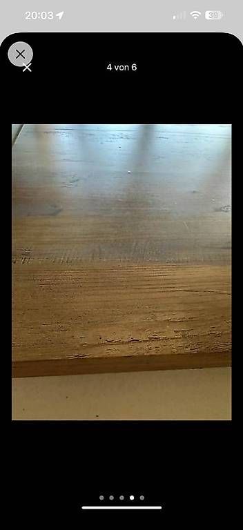Tavoli: Moderner Glas-Couchtisch mit Holzplatte  – Usato da Winterthur venduto da N.Klimsa 3