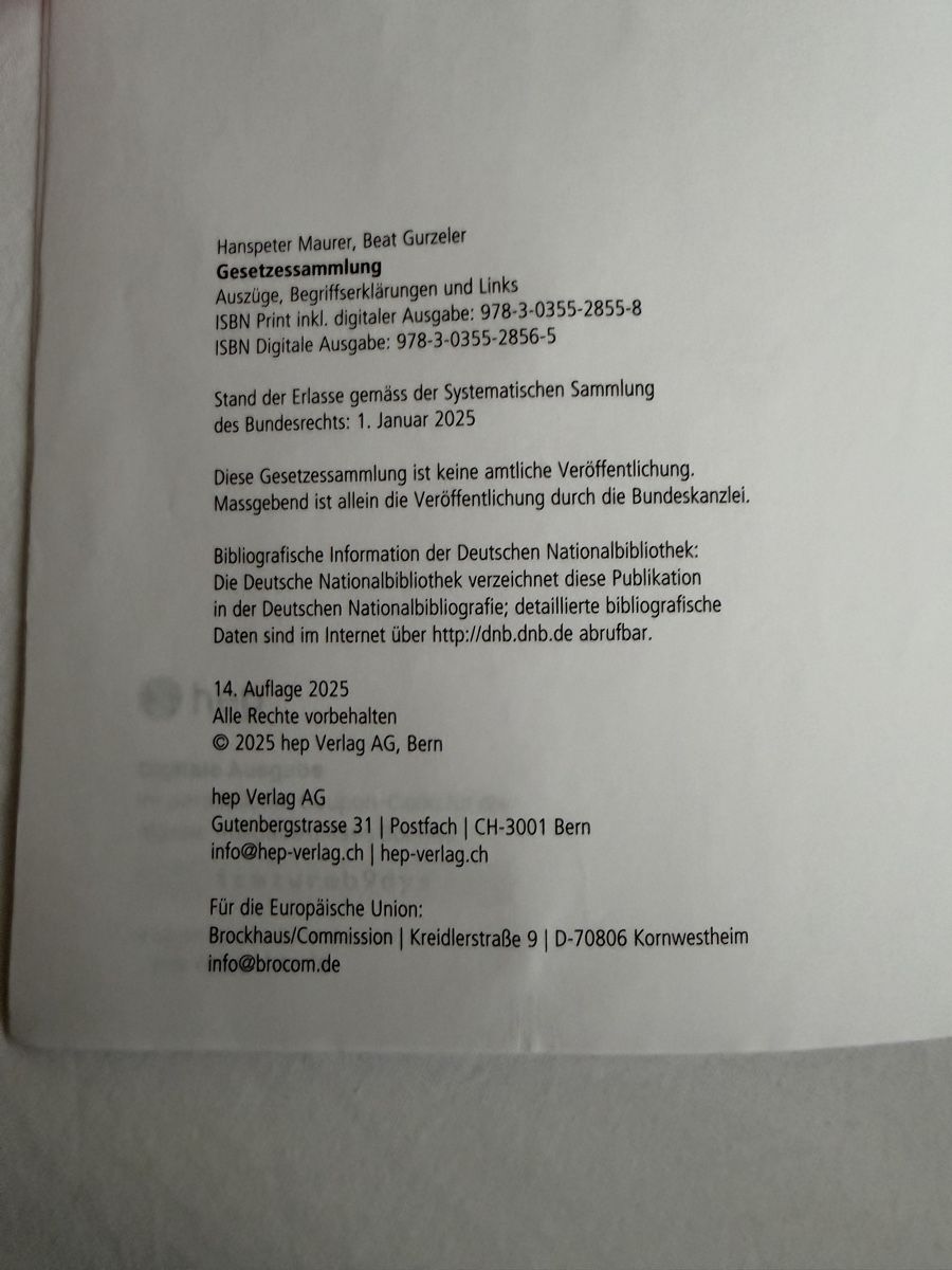 Libri: Gesetzessammlung 2025/2026 – Usato da Jona venduto da Flexer02 3