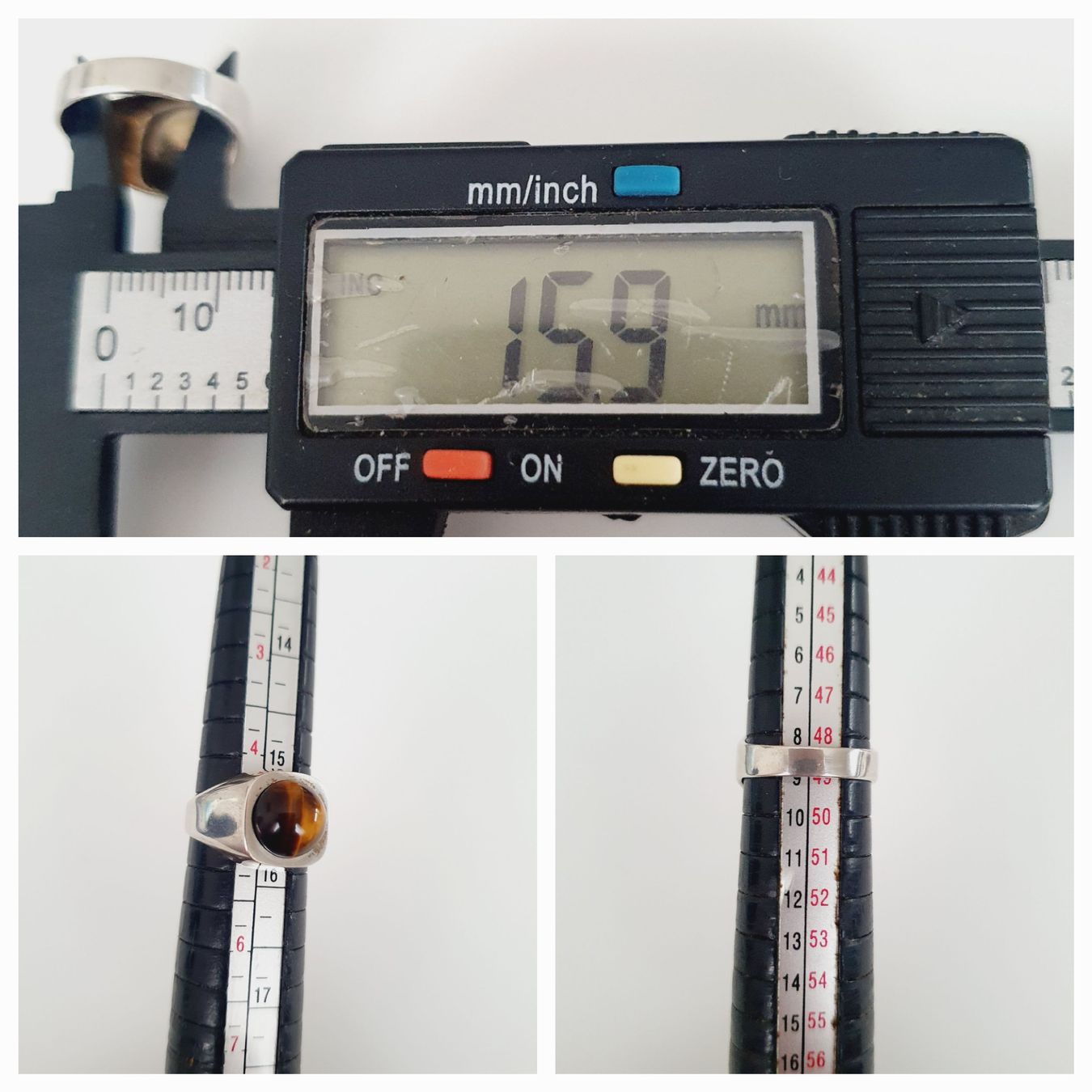 Anelli: Silberring 835 mit Tigerauge Edelstein, Grösse 15.9 mm – Usato da Kreuzlingen venduto da Wunderkiste123 9