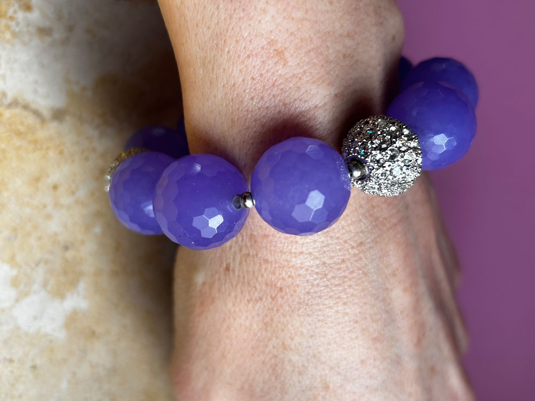 Bracciali & Braccialetti: violettes Steinarmband 20 cm lang DISCOFOX – Usato da Laufen venduto da Bellavitaboom 4