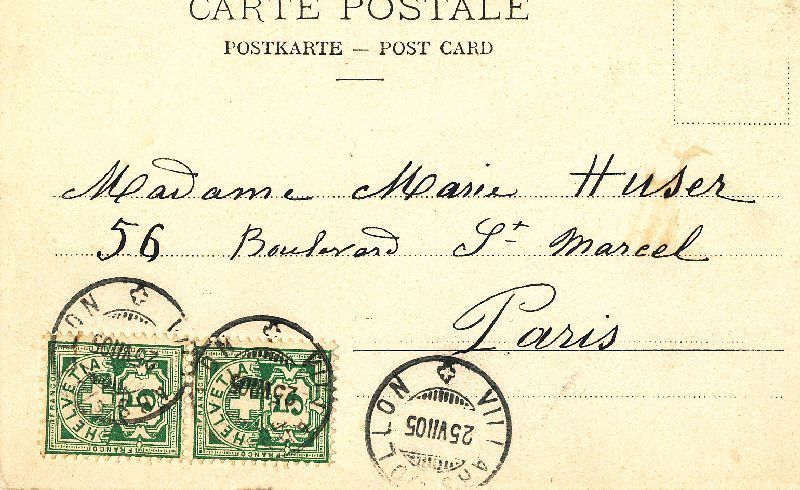 Cartoline postali: Chesière - Paysage alpestre + 1905 – Usato da Emmenbrücke venduto da teestube 1