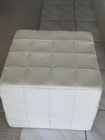 Design Hocker echtes Leder weiss von De Sede