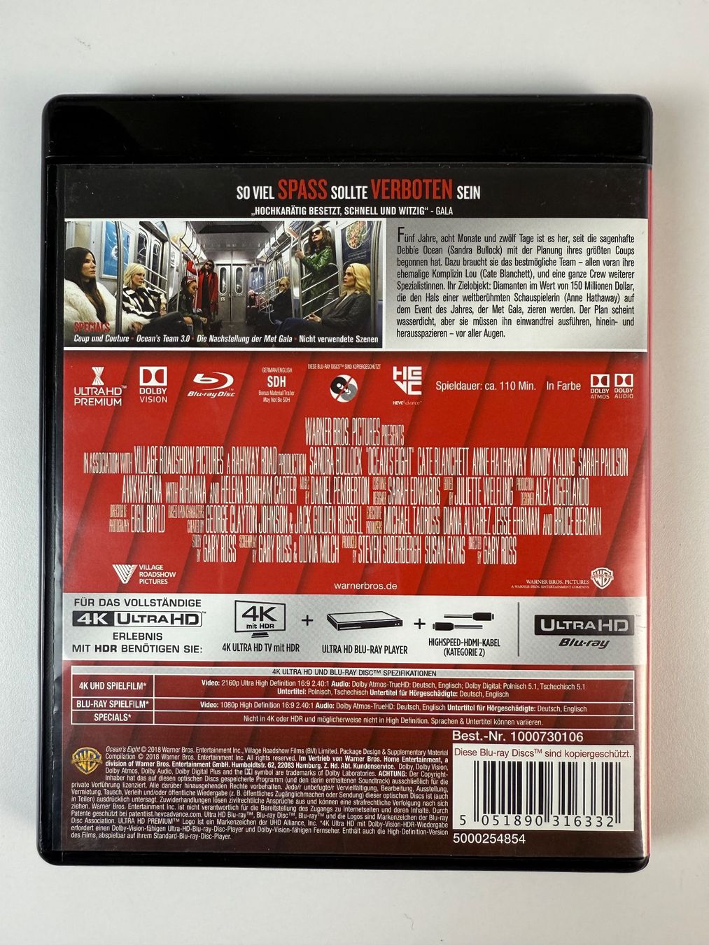 Tutti i DVDs: 4K UltraHD Blu-Ray Ocean's 8 – Usato da Gasel venduto da Alter_Ego 1