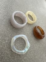 4 Ringe transparent pastellfarbig neu