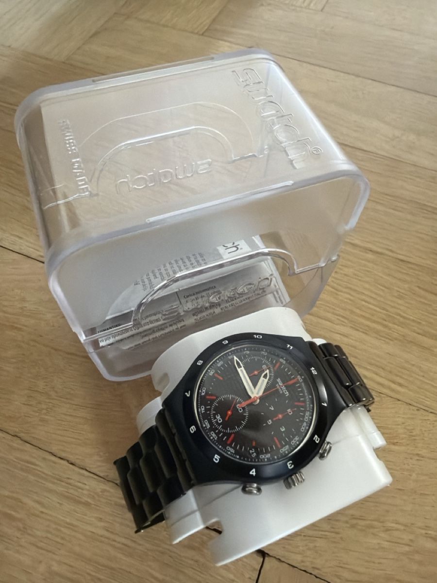 Swatch Orologi: Swatch Irony Chrono Black Coat – Difettoso da Vaduz venduto da zoe_wym6 2