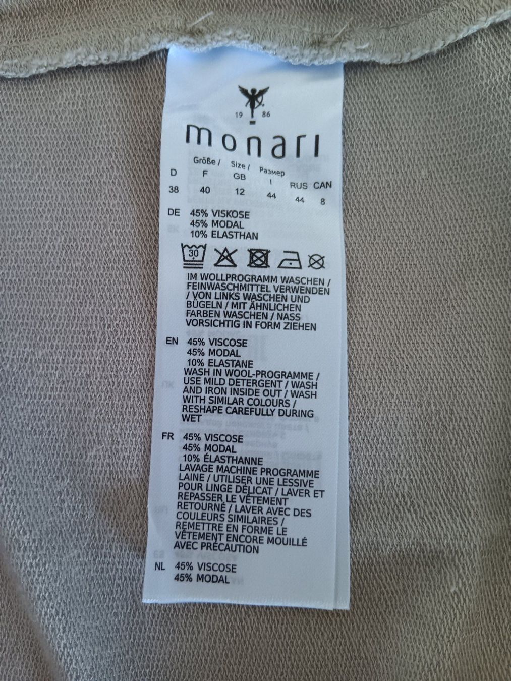 Monari T-shirt: monari T-Shirt beige Grösse 38 mit Strass – Usato da Zürich venduto da chr_l98j 4