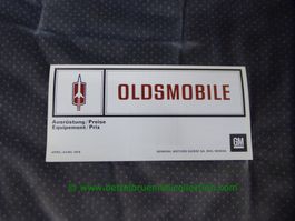 Oldsmobile Modellprogramm 1974/04 deutsch/französisch GM-Bie