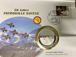 versilberte Medaille Patrouille Suisse 50 Jahre Jubiläum