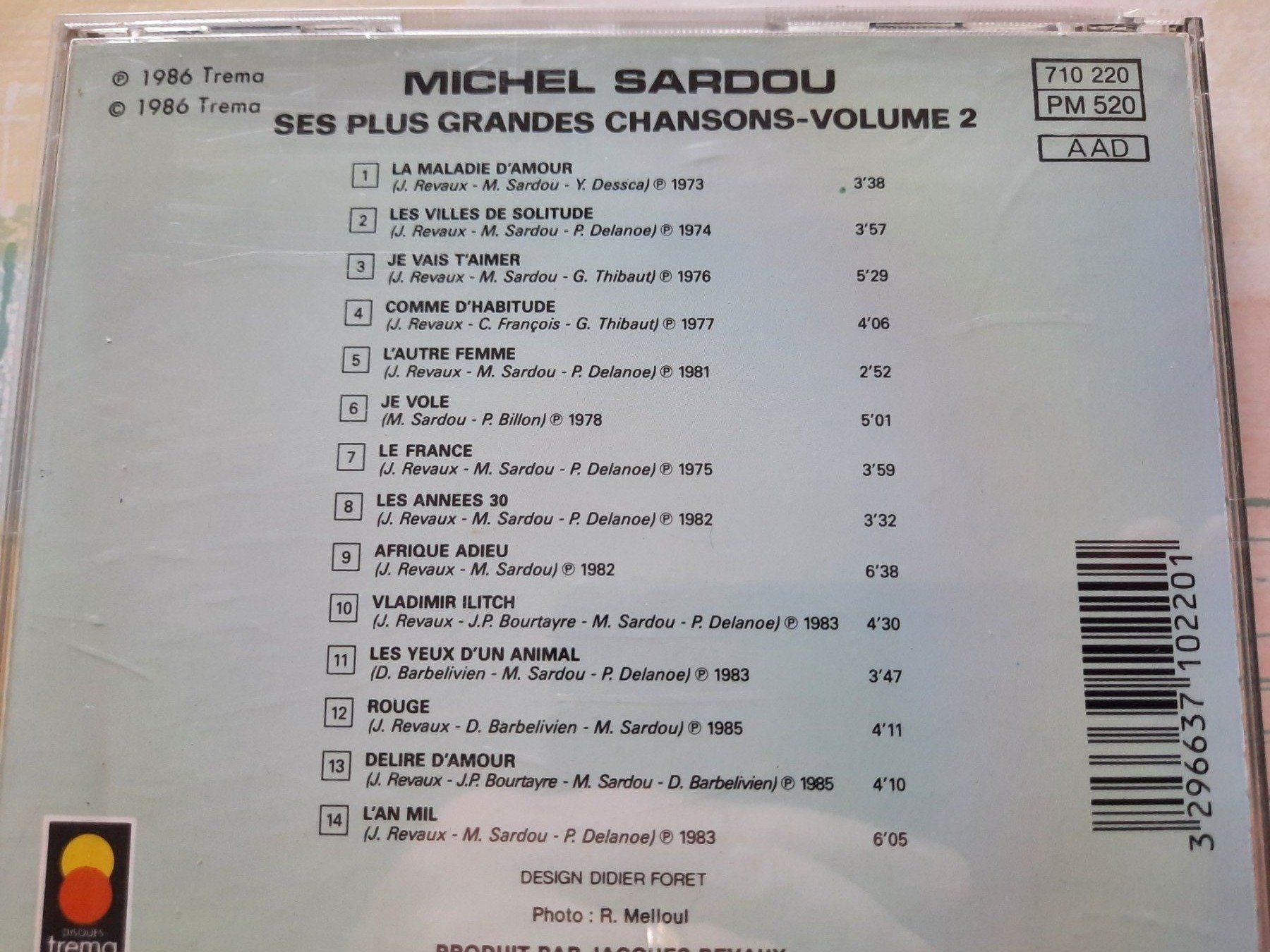 CD: CD Sardou - Ces plus grandes chansons volume 2 – Usato da Pully venduto da bro_n52j 4