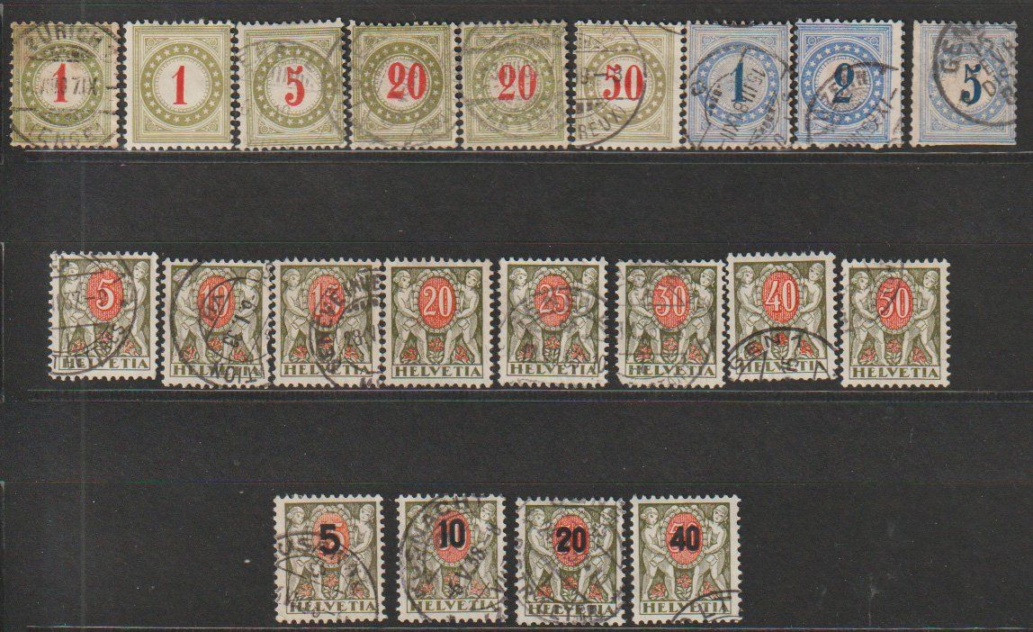 Alle Briefmarken: Timbres Suisse Helvetia divers – Gebraucht aus Crans-Montana von kira56