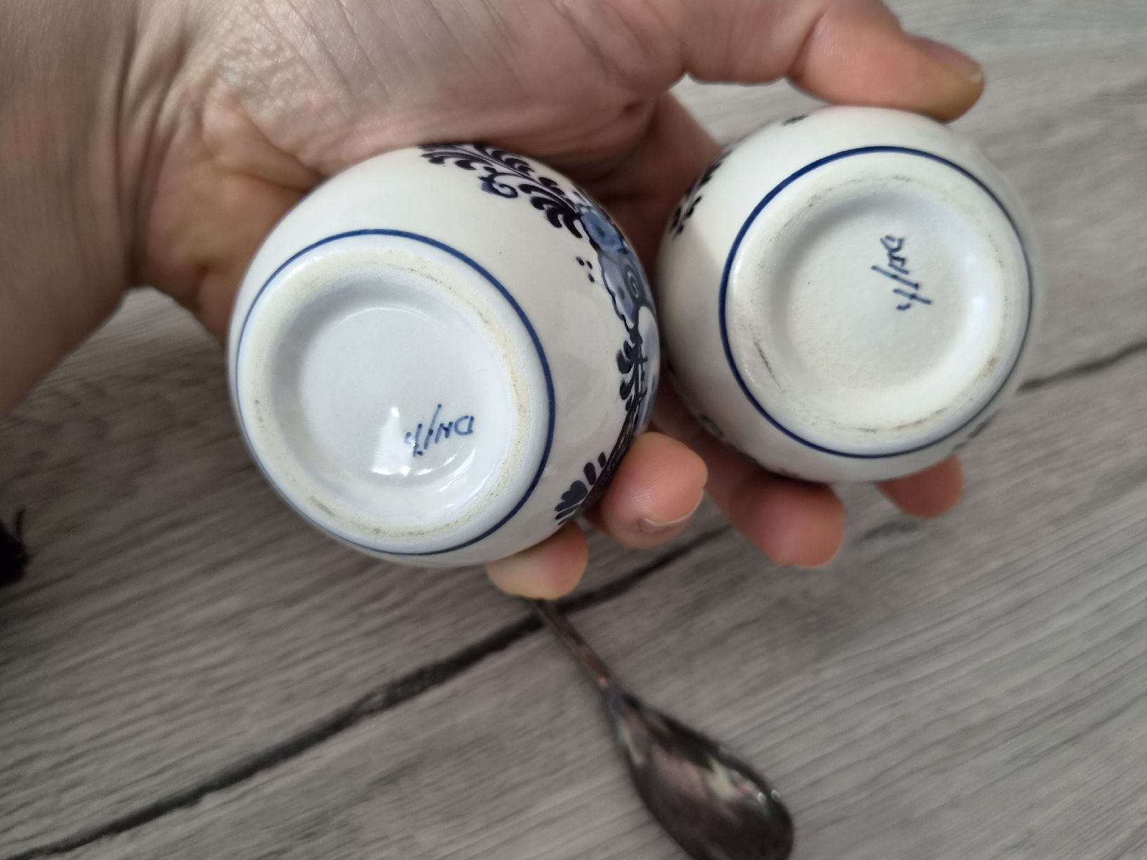 Zuccheriere: Vintage Delft Blau Handgemalte Töpfe /mit Löffel – Usato da Bülach venduto da Recherchieren 5