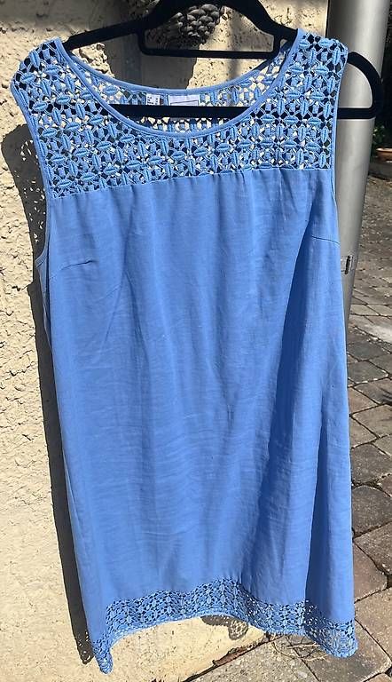 Vestiti: Sommerkleid Baumwolle / Leinen, Gr 38, hellbla – Usato da Thayngen venduto da buermann