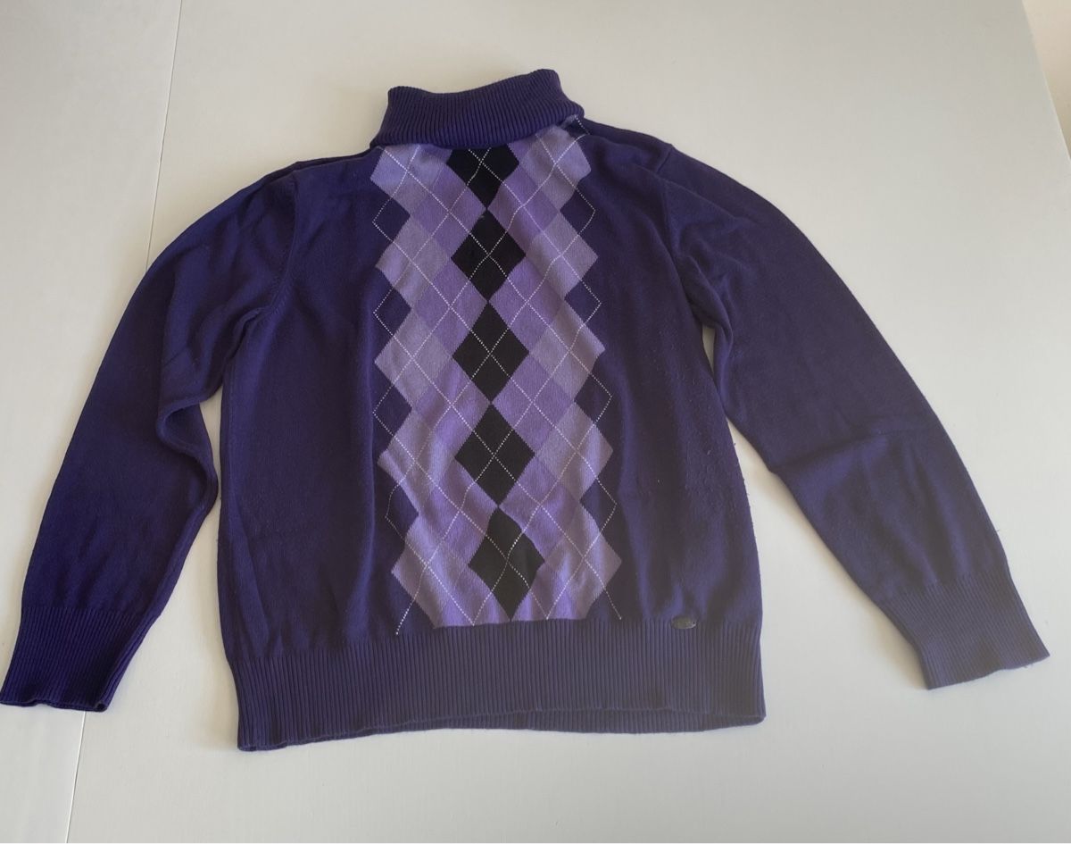 Cecil Maglioni & Felpe: Cecil Damen Rollkragenpullover Lila Rautenmuster Grösse s-m – Usato da lommis venduto da inf_thv8