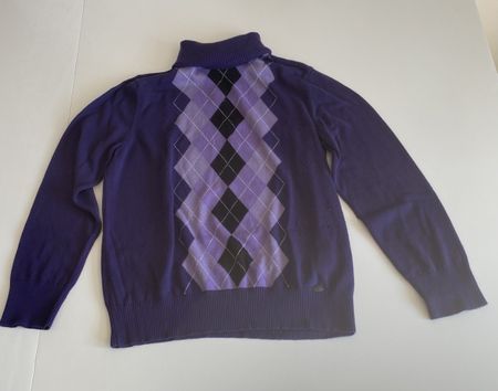 Cecil Damen Rollkragenpullover Lila Rautenmuster Grösse s-m
