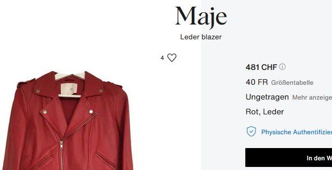 Maje Giacche: MAJE Lederjacke / veste en cuir .36 – Usato da Collonges venduto da Auganien 8