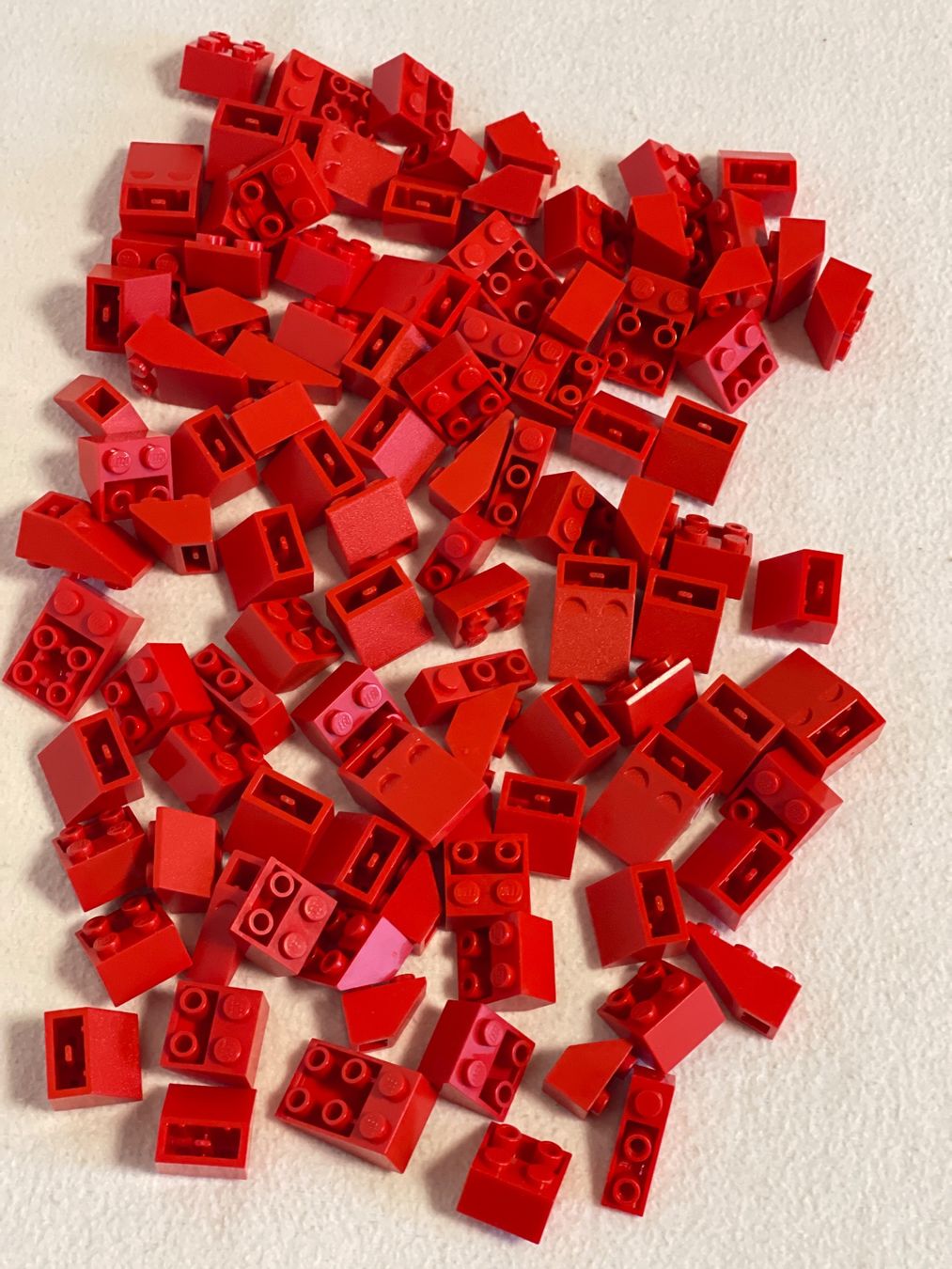 Lego Giocattoli: LEGO - 100 Rote negative Schräg Steine – Usato da Gelterkinden venduto da cobra0110