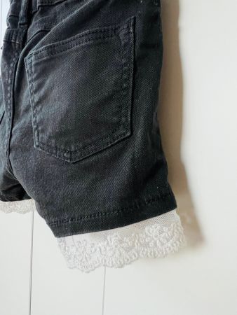 H&M, 98, Shorts, schwarz, kurze Hose, Spitze