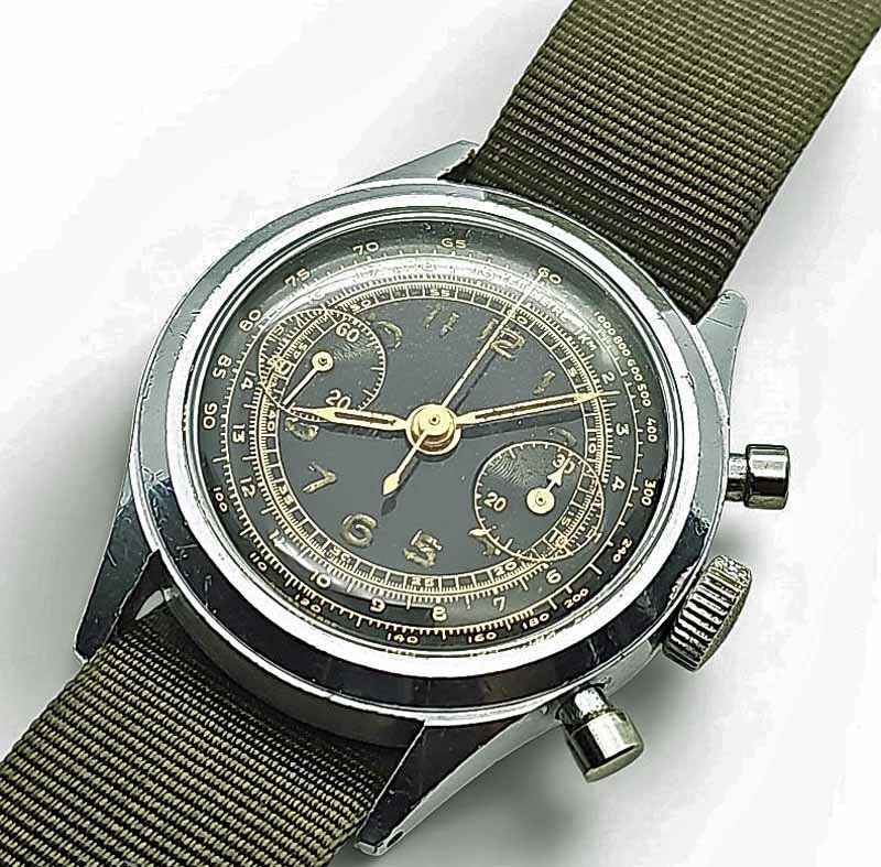 Swiss Orologi: Vintage-Chronograph "Militär-Stil" – Usato da Zug venduto da BAMBI51 6