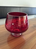 Rotes Glas Windlicht, Kerzenhalter, Deko, von Partylite