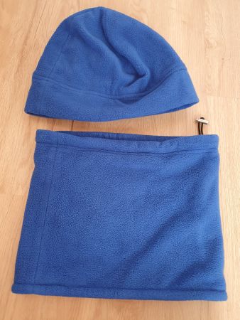 Fleece Mütze und Schal, königsblau, neuwertig