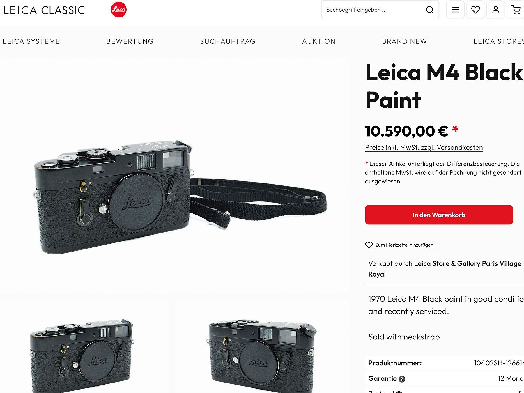 Leica Fotocamera: Leica M4 Body, Black Paint. – Usato da Bubendorf venduto da zimmers_creativteam 6