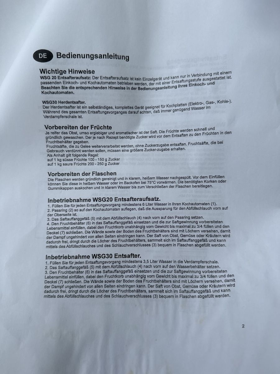 Weck Entsafter, Dampfentsafter, Entsaften leicht gemacht! (5 (Neu (gemäss Beschreibung)) in Grellingen für CHF 2 – nur Abholung auf Ricardo kaufen
