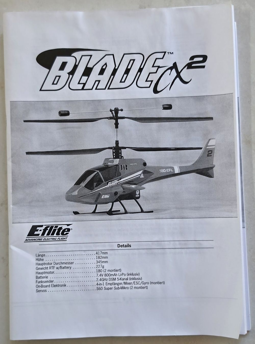 E-Flite RC Kits de montage: E-Flite Blade CX2 RTF Koaxial-Heli – Défectueux à Utzenstorf par Tradoring 7