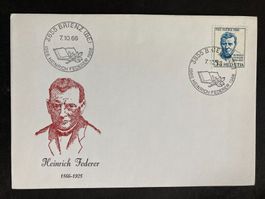 Schweiz 1966 Sonderstempel Heinrich Federer Brienz PP 5