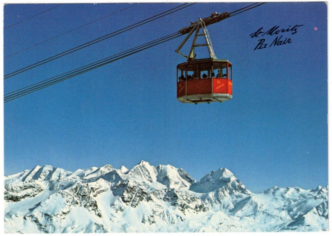 Cartoline postali: St. Moritz - Luftseilbahn Corviglia--Piz Nair – Usato da Binningen venduto da Mountainrider