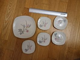 6er Set Vintage Porzellan Teller Goldrand Bavaria Schirnding