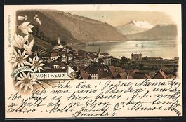 Litho Montreux, Panoramablick vom Berg