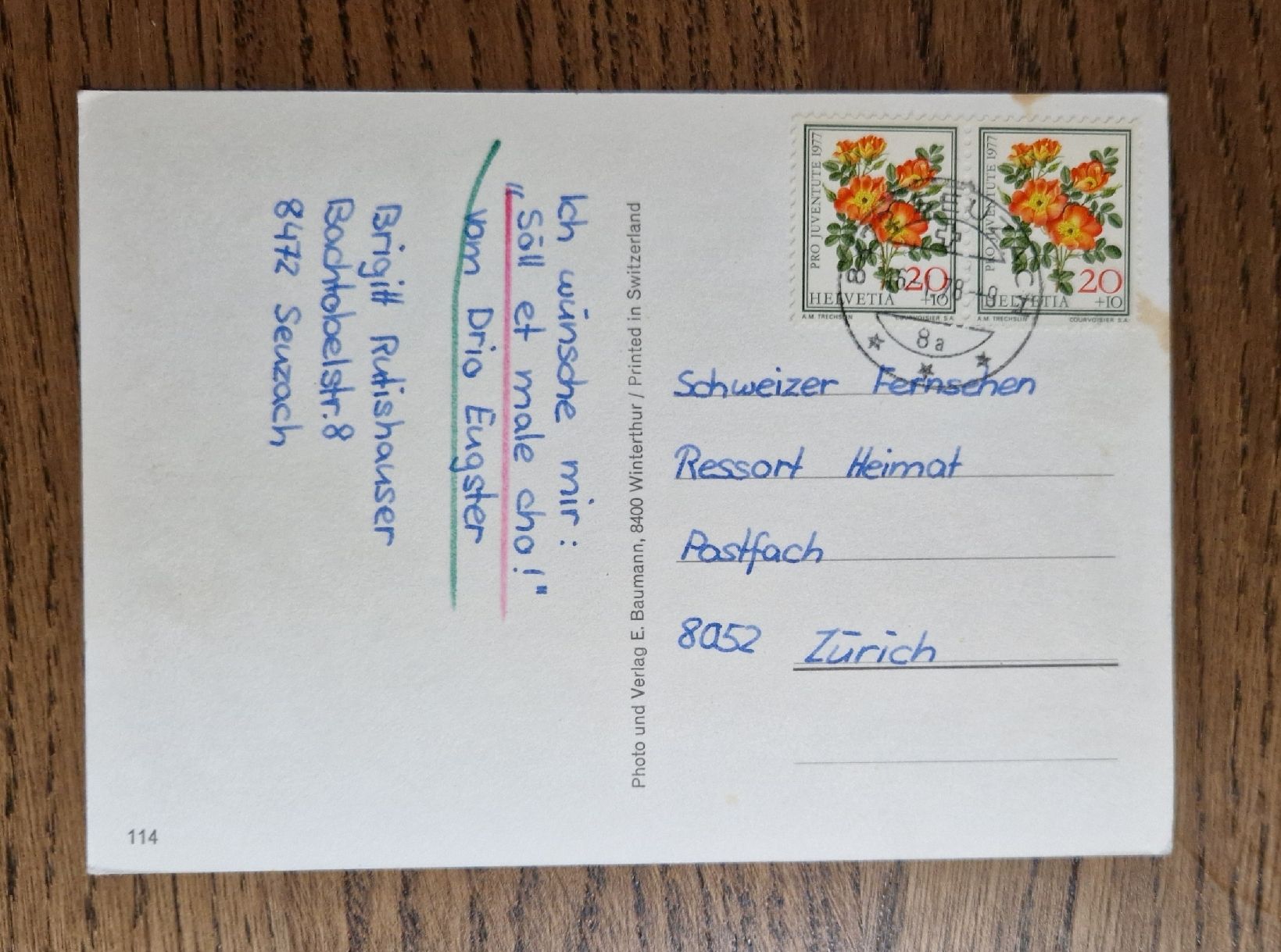 Cartoline postali: Mehrbildkarte Seuzach 1978 – Usato da Ebikon venduto da Donar50 1