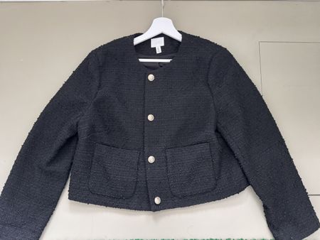 H&M Bouclé Jacke, Grösse L, schwarz - Guter Zustand!