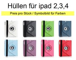 iPad 2, 3, 4 Hüllen Drehbare Schutzhülle vers Farben.