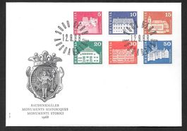 2 FDC Teilserie 412 - 417, 419, 420, 422 ET Bern 12.9.1968