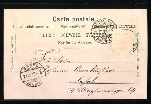 Cartoline postali: Litho St. Gallen, Museum, Kloster, Total – Usato da Berlin venduto da bartko-reher 1